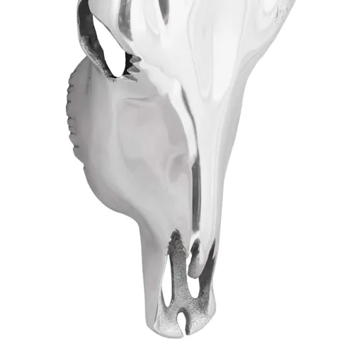Lubanja bika Srebrno 34 x 13 x 53 cm Aluminij - Obična lubanja Cijena