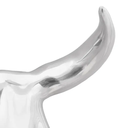 Lubanja bika Srebrno 34 x 13 x 53 cm Aluminij - Obična lubanja Cijena