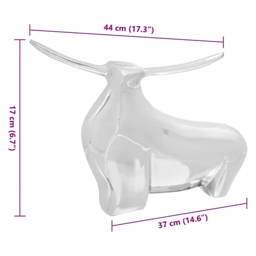 Skulptura bika Srebrno 37 x 44 x 17 cm Aluminij - 37 x 44 x 17 cm Cijena