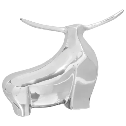 Skulptura bika Srebrno 37 x 44 x 17 cm Aluminij - 37 x 44 x 17 cm Cijena