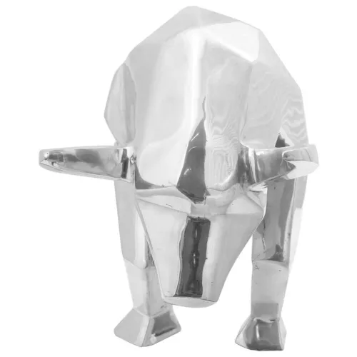 Skulptura bika Srebrno 74 x 23 x 30 cm Aluminij - 72 x 27 x 39 cm Cijena