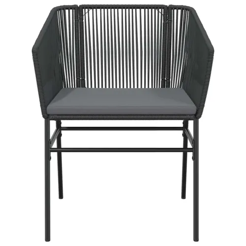 Vrtna garnitura - 3-dijelni vrtni blagovaonski set s jastucima od crnog - Crna 80 x 80 x 74 cm 2 Cijena