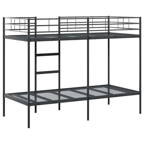Krevet na kat bez madraca crni 90x190 cm čelik - Crna 90 x 190 cm Cijena