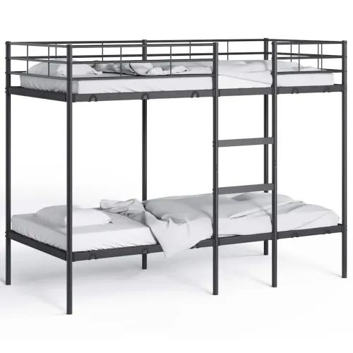 Krevet na kat bez madraca crni 90x190 cm čelik - Crna 90 x 190 cm Cijena