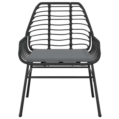 Vrtna garnitura - 5-dijelni vrtni blagovaonski set s jastucima od crnog - Crna i tamno siva Dužina stola 80 cm 4 Cijena