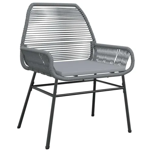 Vrtna garnitura - 5-dijelni vrtni blagovaonski set s jastucima poliratan i staklo - Siva 80 x 80 x 74 cm 4 Cijena