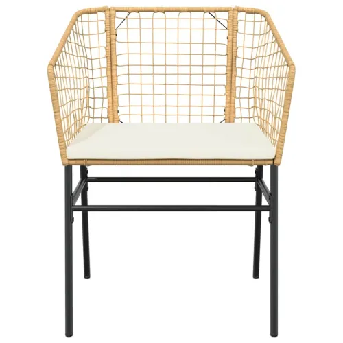 Vrtna garnitura - 5-dijelni vrtni blagovaonski set s jastucima poliratan i staklo - Smeđa i krem ​​bijela 140 x 70 x 74 cm 4 Cijena