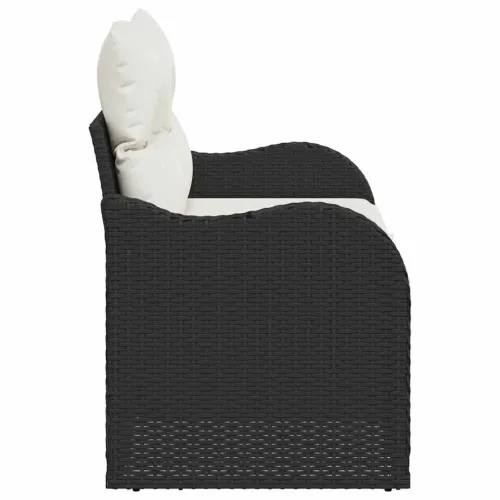 Vrtni kauč s jastukom Crna 121 x 62 x 69cm poliratan - Crna i krem bez spremišta Cijena