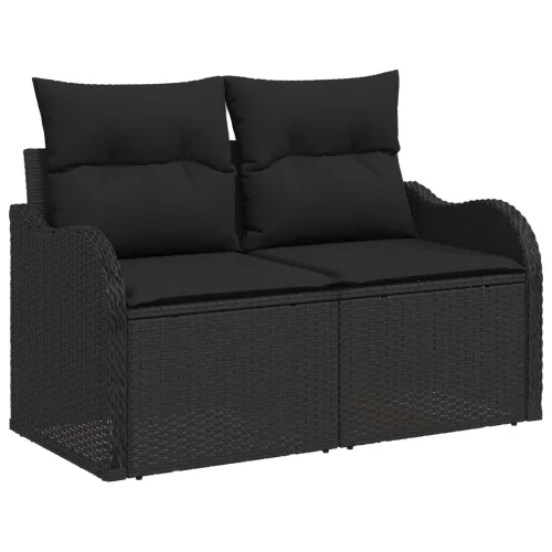 Vrtni kauč s jastukom Crna 121 x 62 x 69cm poliratan - Crna bez spremišta Cijena