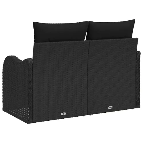 Vrtni kauč s jastukom Crna 121 x 62 x 69cm poliratan - Crna bez spremišta Cijena