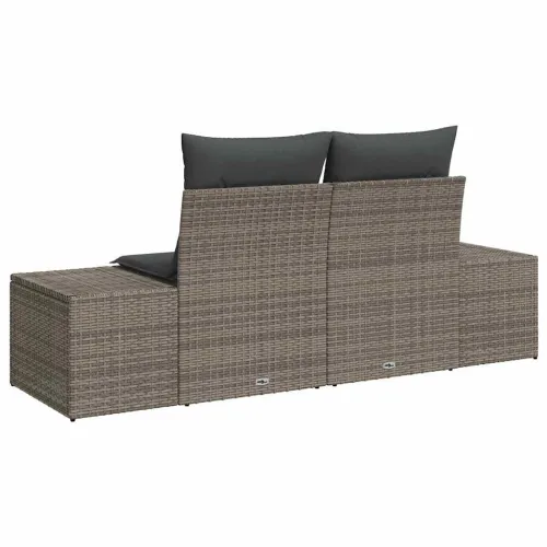 Vrtni kauč s jastukom Siva 184 x 62 x 69 cm poliratan - Siva bez spremišta Cijena