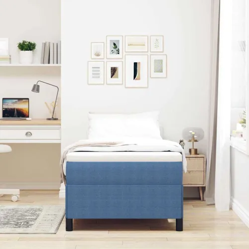 Box spring krevet Plava 90 x 190 cm Kordura tekstil - Plava 90 x 190 cm Cijena