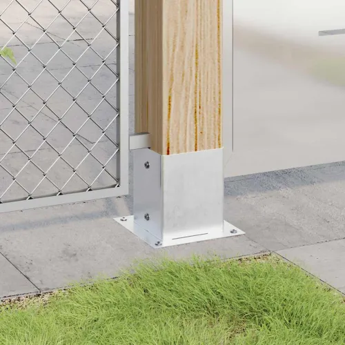 Postolja za stupove kvadratna 12 kom 121x121 mm pocinčani čelik - Srebrno 121 x 121 mm 12 Cijena
