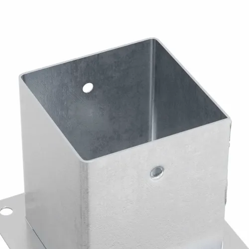 Postolja za stupove kvadratna 12 kom 121x121 mm pocinčani čelik - Srebrno 121 x 121 mm 12 Cijena