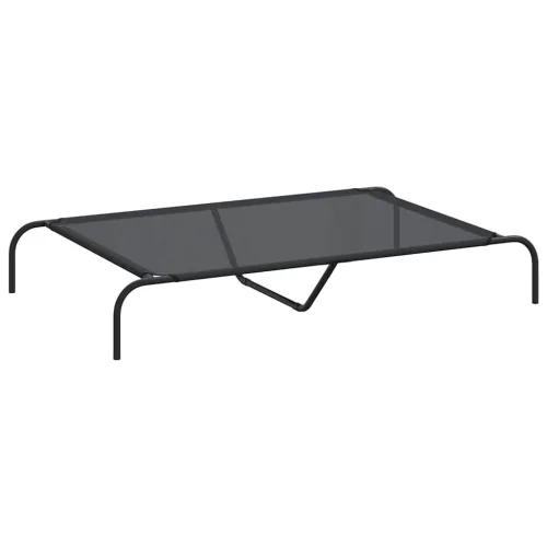 Povišeni krevet za pse crni 130x80x20 cm tekstil i čelik - Crna 130 x 80 cm Tekstilen Crna Cijena