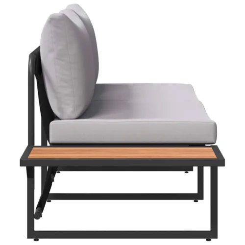 Vrtni kauč s jastukom Svijetlo siva 200,5 x 70 x 85,5 cm Čelik - Svjetlosiva Cijena