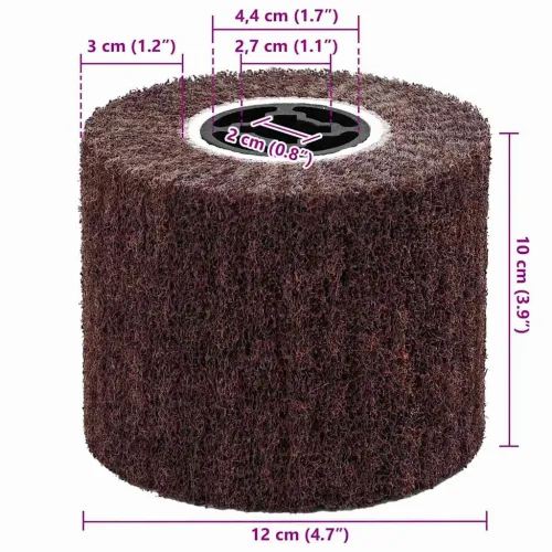 Brusni valjci 3 kom. Smeđa 12 x 12 x 10 cm Sintetička vlakna - 120 brusni papir Cijena