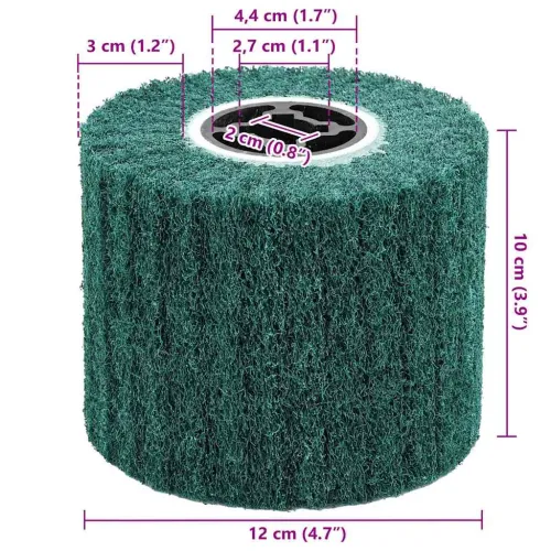 Brusni valjci 3 kom. Zelena 12 x 12 x 10 cm Sintetička vlakna - 180 brusni papir Cijena