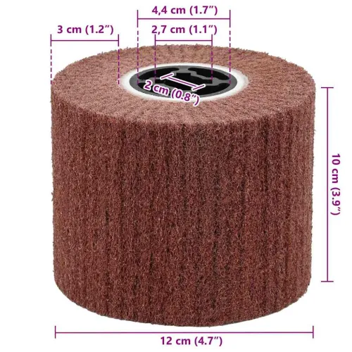 Brusni valjci 3 kom. Smeđa 12 x 12 x 10 cm Sintetička vlakna - 240 brusni papir Cijena
