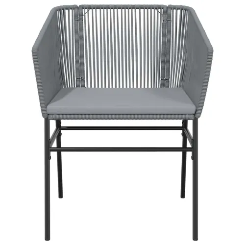 Vrtna garnitura - 3-dijelni vrtni blagovaonski set s jastucima poliratan i staklo - Siva 80 x 80 x 74 cm 2 Cijena