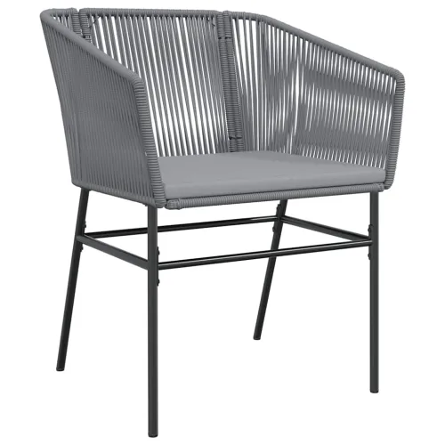 Vrtna garnitura - 3-dijelni vrtni blagovaonski set s jastucima poliratan i staklo - Siva 80 x 80 x 74 cm 2 Cijena