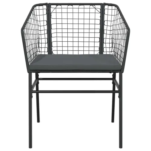 Vrtna garnitura - 5-dijelni vrtni blagovaonski set s jastucima od crnog - Crna i tamno siva 160 x 80 x 74 cm 4 Cijena