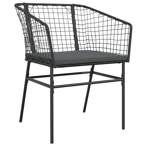 Vrtna garnitura - 5-dijelni vrtni blagovaonski set s jastucima od crnog - Crna i tamno siva 160 x 80 x 74 cm 4 Cijena