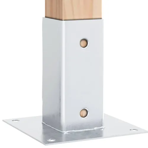 Postolja za stupove kvadratna 12 kom 71x71 mm pocinčani čelik - Srebrno 71 x 71 mm 12 Cijena