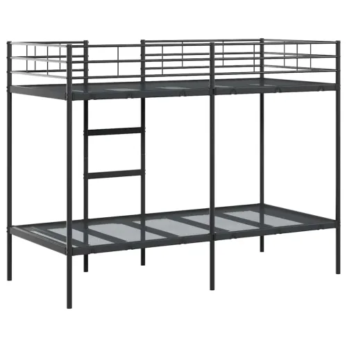Krevet na kat bez madraca crni 90x200 cm čelik - Crna 90 x 200 cm Cijena