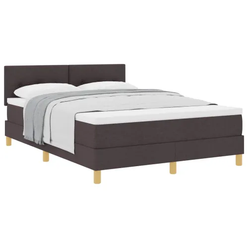 Box spring krevet Tamno smeđa 160 x 200 cm tkanina - Tamno smeđa 160 x 200 cm Prošiveno gumbima Cijena
