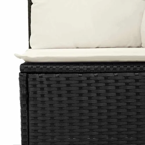 Sjedeća garnitura za vrt 9 kom. Crna poliratan - Crna i krem Cijena