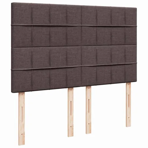 Boxspring - Krevet s oprugama i madracem tamnosmeđi 160x200 cm tkanina - Tamno smeđa 160 x 200 cm Blok s kvadratima Tamno smeđa Cijena