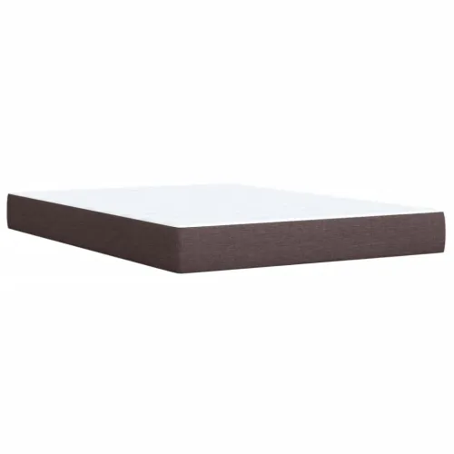 Boxspring - Krevet s oprugama i madracem tamnosmeđi 160x200 cm tkanina - Tamno smeđa 160 x 200 cm Blok s kvadratima Tamno smeđa Cijena