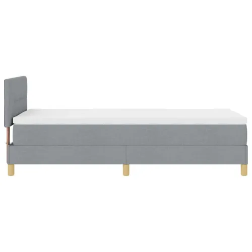 Box spring krevet Svijetlo siva 100 x 200 cm tkanina - Svjetlosiva 100 x 200 cm Prošiveno gumbima Cijena