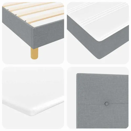 Box spring krevet Svijetlo siva 100 x 200 cm tkanina - Svjetlosiva 100 x 200 cm Prošiveno gumbima Cijena