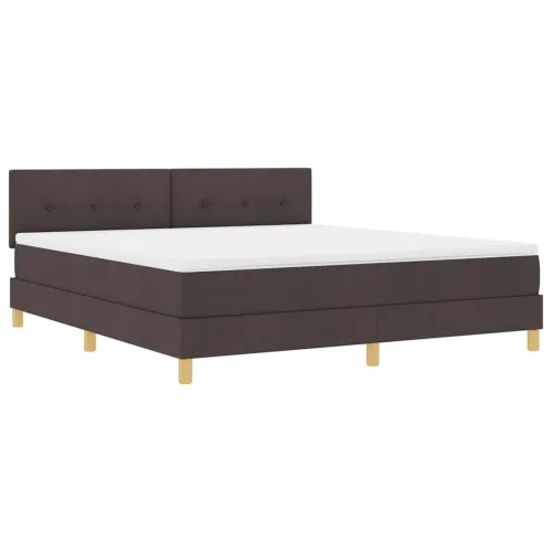 Box spring krevet Tamno smeđa 180 x 200 cm tkanina - Tamno smeđa 180 x 200 cm Prošiveno gumbima Cijena