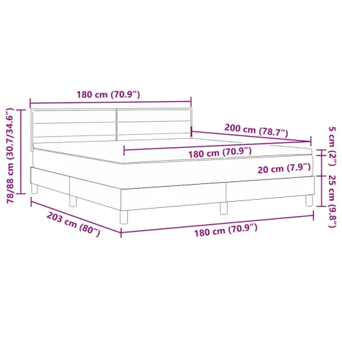 Box spring krevet Tamno smeđa 180 x 200 cm tkanina - Tamno smeđa 180 x 200 cm Prošiveno gumbima Cijena