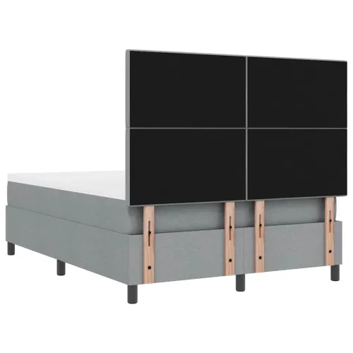 Box spring krevet Svijetlo siva 160 x 200 cm tkanina - Svjetlosiva 160 x 200 cm Prošiveno gumbima Cijena