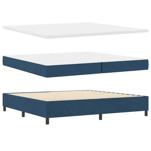 Box spring krevet s uzglavljem Plava 200 x 200 cm tkanina - Plava 200 x 200 cm Prošiveno gumbima Cijena