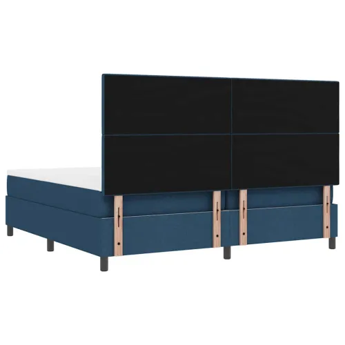 Box spring krevet s uzglavljem Plava 200 x 200 cm tkanina - Plava 200 x 200 cm Prošiveno gumbima Cijena