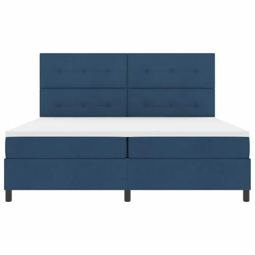 Box spring krevet s uzglavljem Plava 200 x 200 cm tkanina - Plava 200 x 200 cm Prošiveno gumbima Cijena