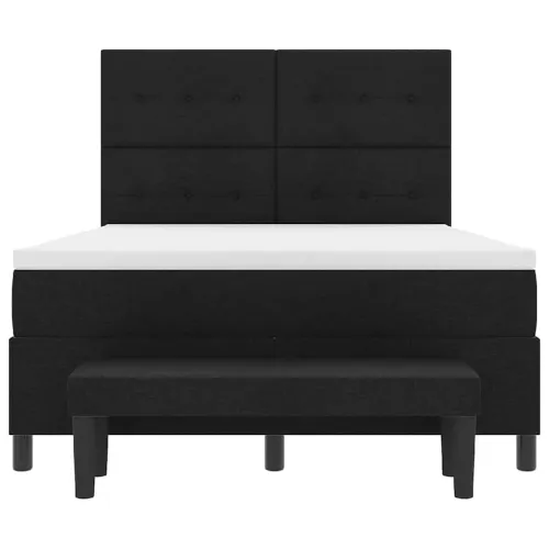 Box spring krevet s uzglavljem Crna 140 x 200 cm tkanina - Crna 140 x 200 cm Prošiveno gumbima Cijena