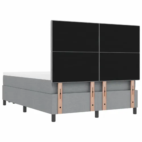 Box spring krevet Svijetlo siva 160 x 200 cm tkanina - Svjetlosiva 160 x 200 cm Prošiveno gumbima Cijena