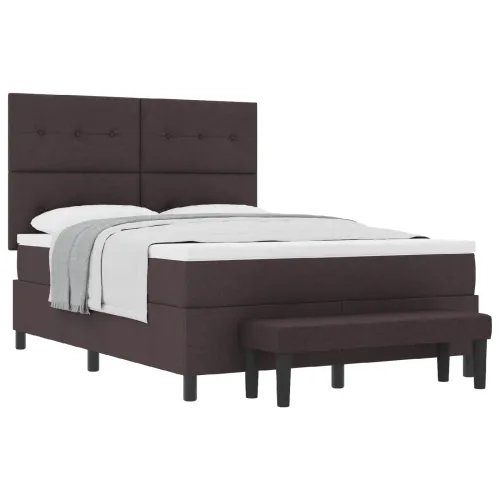 Box spring krevet Tamno smeđa 160 x 200 cm tkanina - Tamno smeđa 160 x 200 cm Prošiveno gumbima Cijena