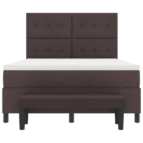 Box spring krevet Tamno smeđa 160 x 200 cm tkanina - Tamno smeđa 160 x 200 cm Prošiveno gumbima Cijena