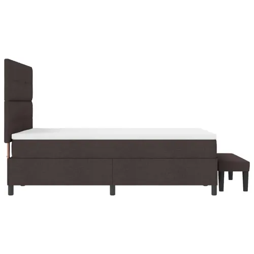 Box spring krevet Tamno smeđa 160 x 200 cm tkanina - Tamno smeđa 160 x 200 cm Prošiveno gumbima Cijena