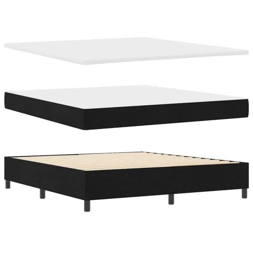Box spring krevet s uzglavljem Crna 180 x 200 cm tkanina - Crna 180 x 200 cm Prošiveno gumbima Cijena