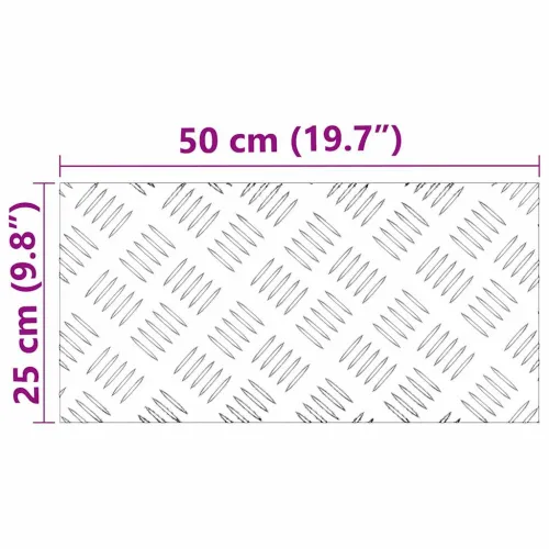 Stepenica 4 kom. 50 x 25 cm Srebrno Aluminij Pravokutni - 50 x 25 x 0,3 cm 4 Cijena