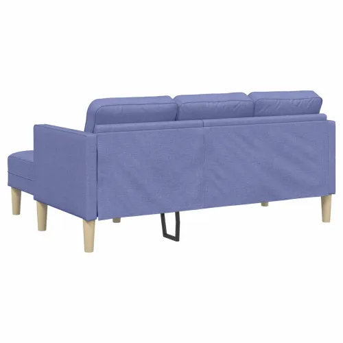 Set sofe 2 kom. Traper plava Poliester - Trapere plave boje Trosjed u obliku slova L + klupa Cijena