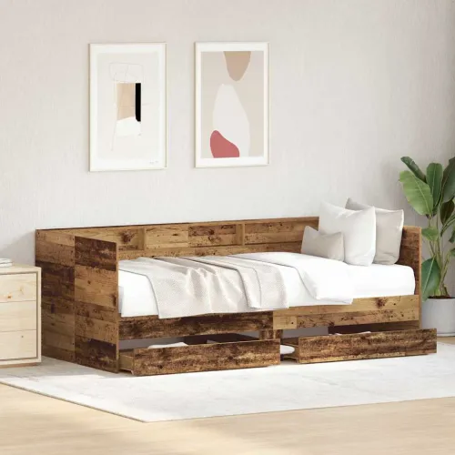 Krevet na dan Staro drvo 75 x 190 cm Konstruirano drvo - Staro drvo 75 x 190 cm Cijena